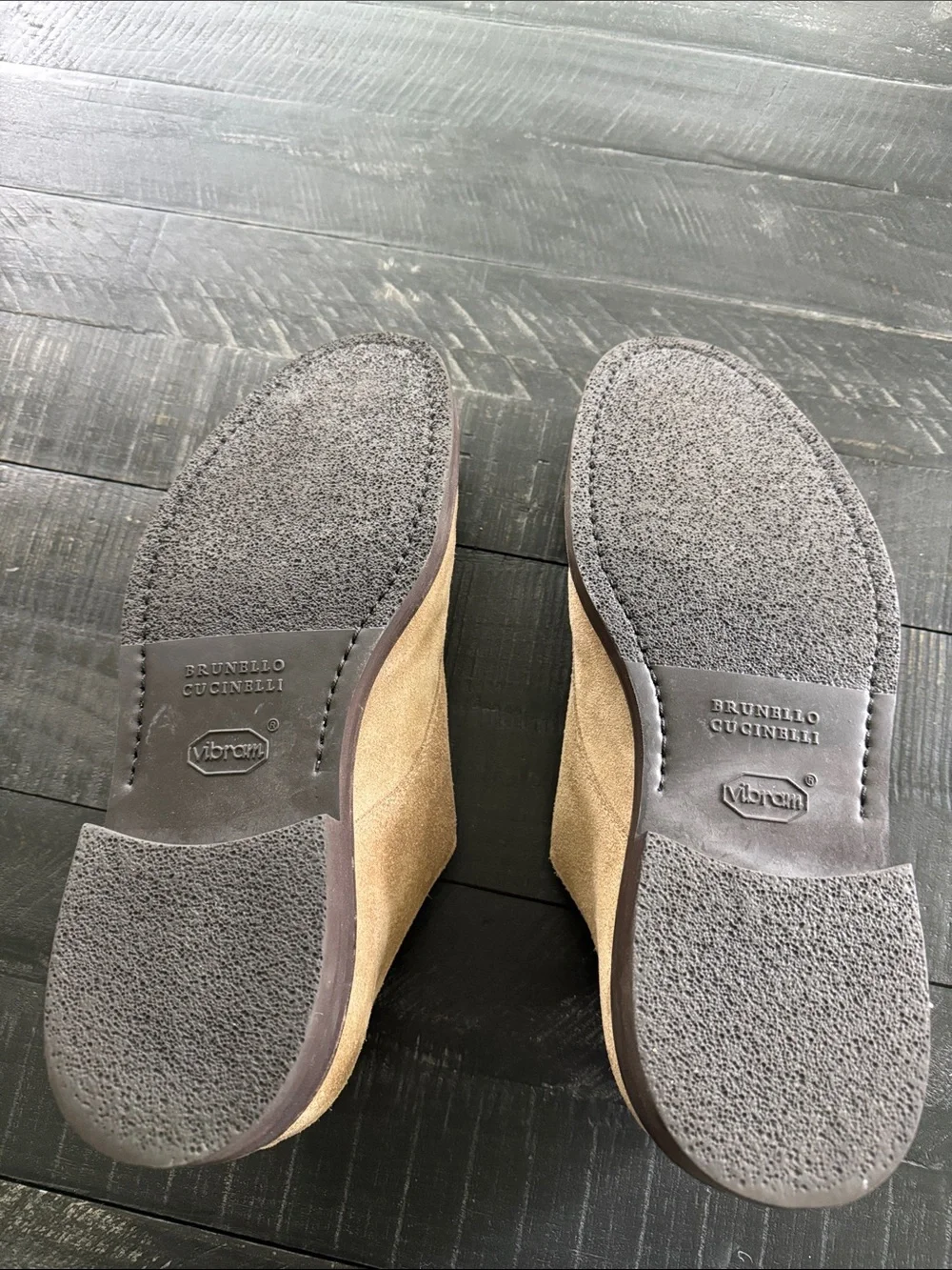 EUC Brunello Cucinelli  Double Monk Strap Suede Shoes - Beige